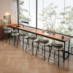 Bar Stools Set of 2 Counter Height Barstool Metal Kitchen Counter Height Bar Stool Island Chairs 26 Inch, Black/Light Grey