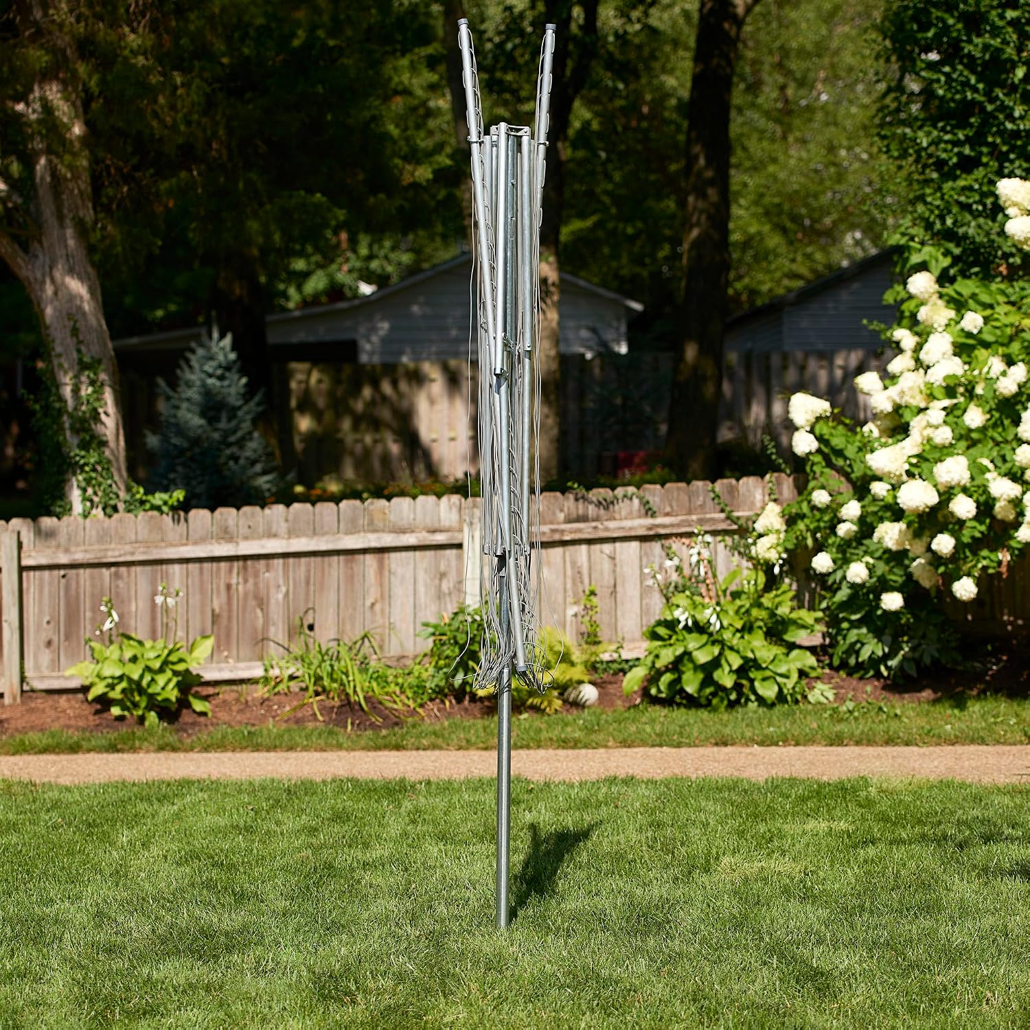 Household Essentials 17140-1 Rotary Outdoor Umbrella Drying Rack | Steel | 30-Lines with 182 ft. Clothesline