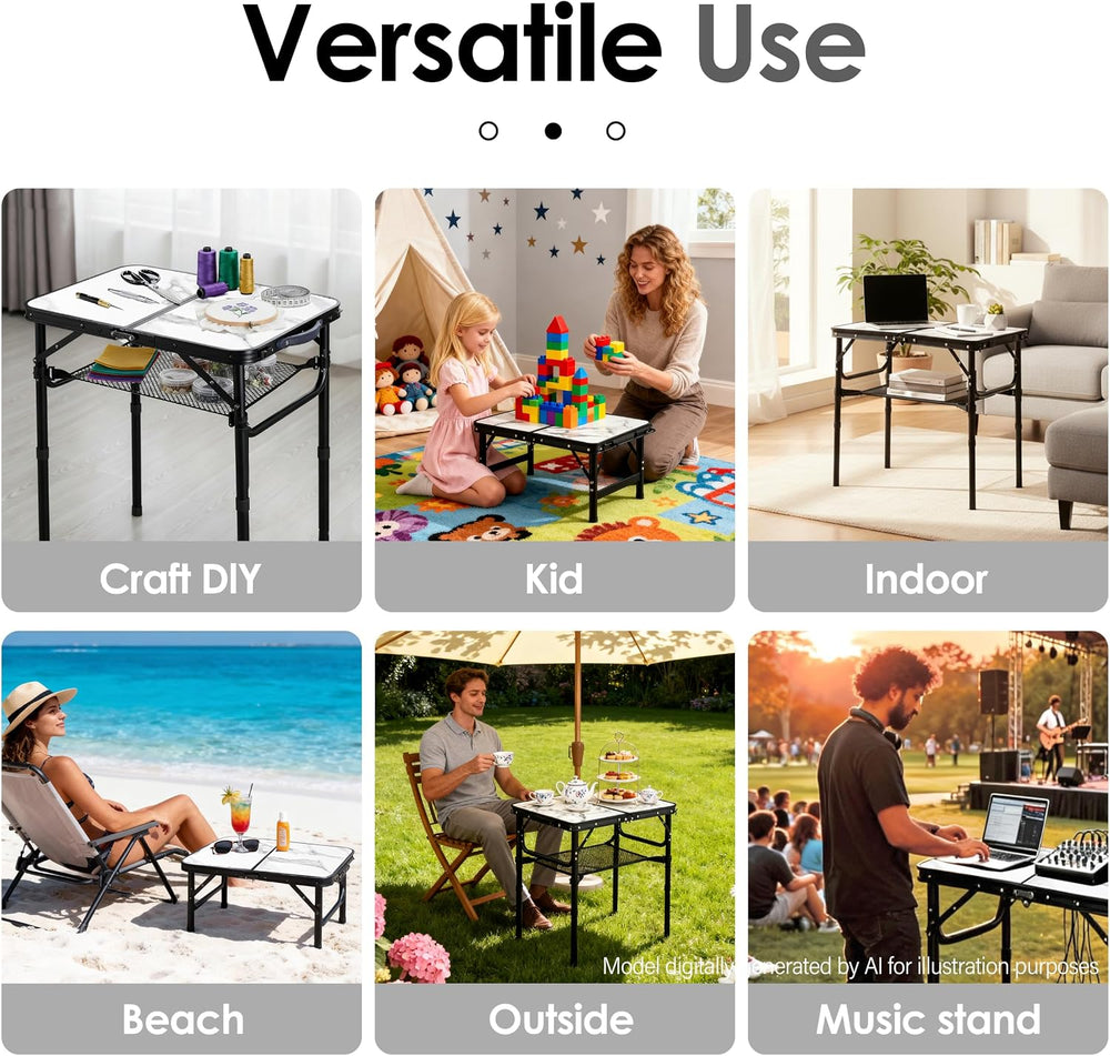 Folding TV Trays Foldable Dinner Tray Table, 3 Adjustable Height, 24"x 1...