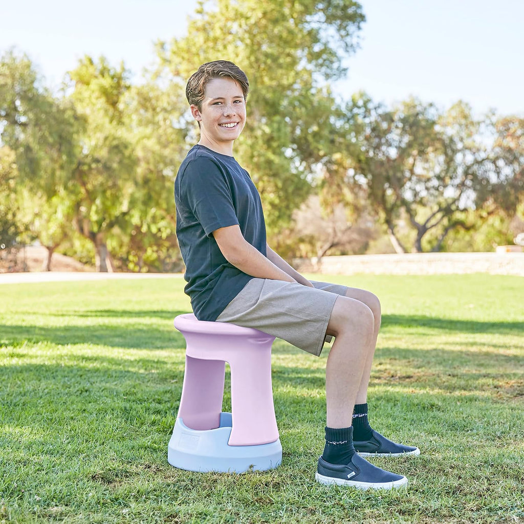 ECR4Kids Active Storage Wobble Stool, 18in Seat Height, Childrens Furniture, Light Purple/Light Grey