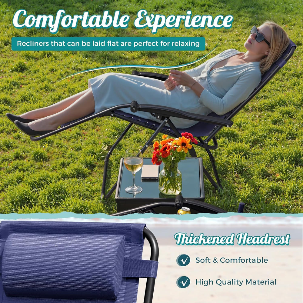 Homall Zero Gravity Chair Patio Folding Lawn Outdoor Lounge Gravity Camp Recl...
