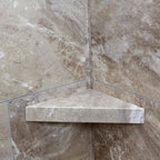 Palisade Vinyl Waterproof Corner Shower Shelf in Venetian Marble