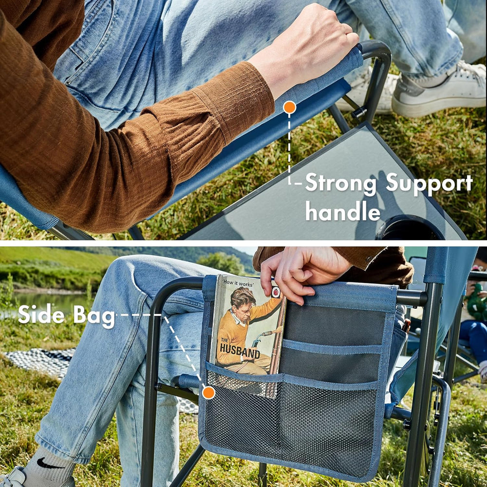 Portal Directors Chair Camping Chairs for Adults with Side Table Folding Lawn...