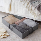 Amazon Basics Under Bed Fabric Zipper Storage Container Bags with Window and Handles, 2-Pack, 30.2 x 20 x 5.7 inches, Gray