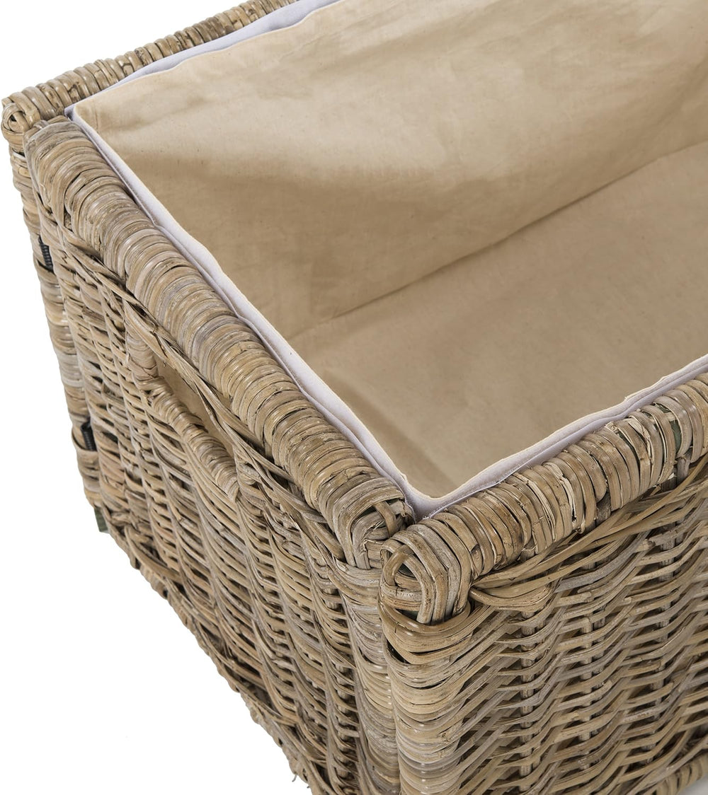 happimess Elijah 31" Wicker Storage Trunk Footlocker Chest, Natural | Ra...