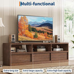 IDEALHOUSE 70 inch TV Stand for 80" TVs, Mid Century Modern Entertainment Center with Storage Drawer & Open Shelves, Wood Media Console Cabinet for Living Room/Bedroom, Vintage
