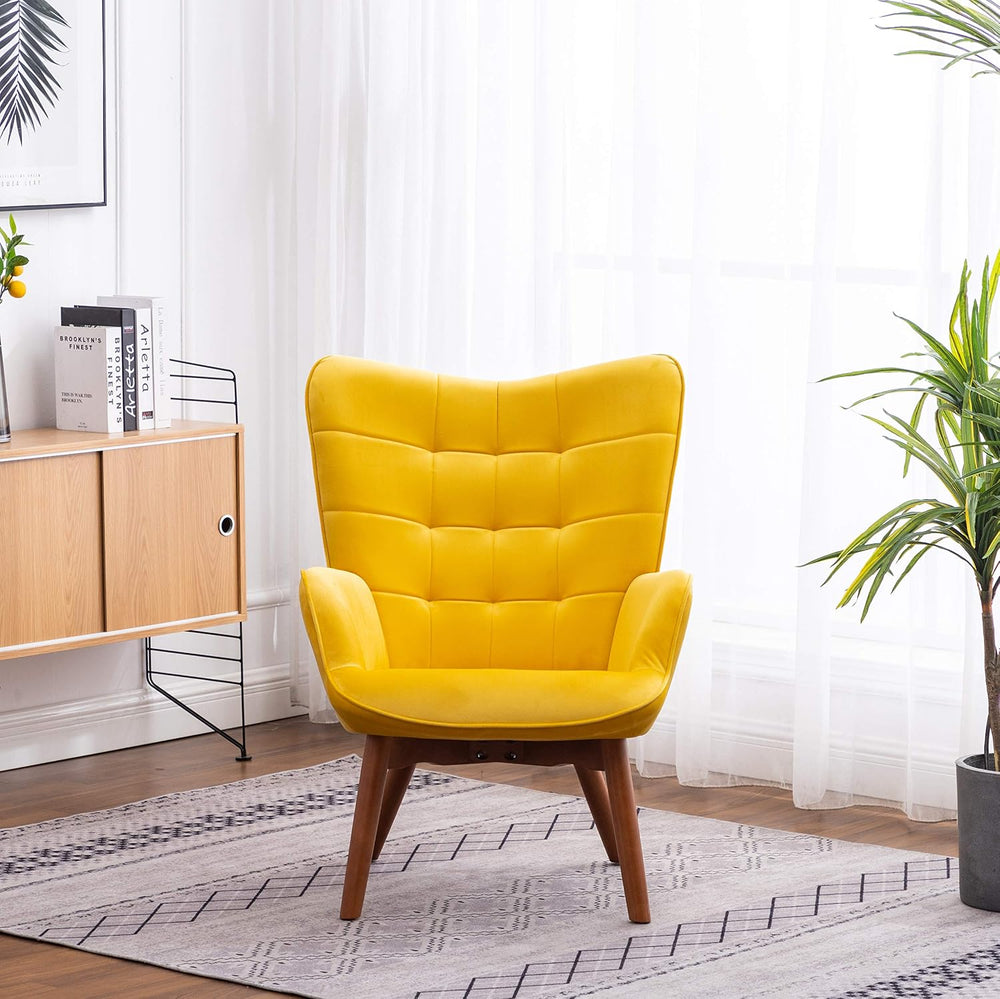 Roundhill Furniture Leiria Contemporary Silky Velvet Tufted Accent Chair with...