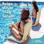 Coast Modern Portable Poolside Chair – Adult Foldable Flip Chair for Pool, Beach, Tailgating & Stadium – Durable Plastic with Back Support