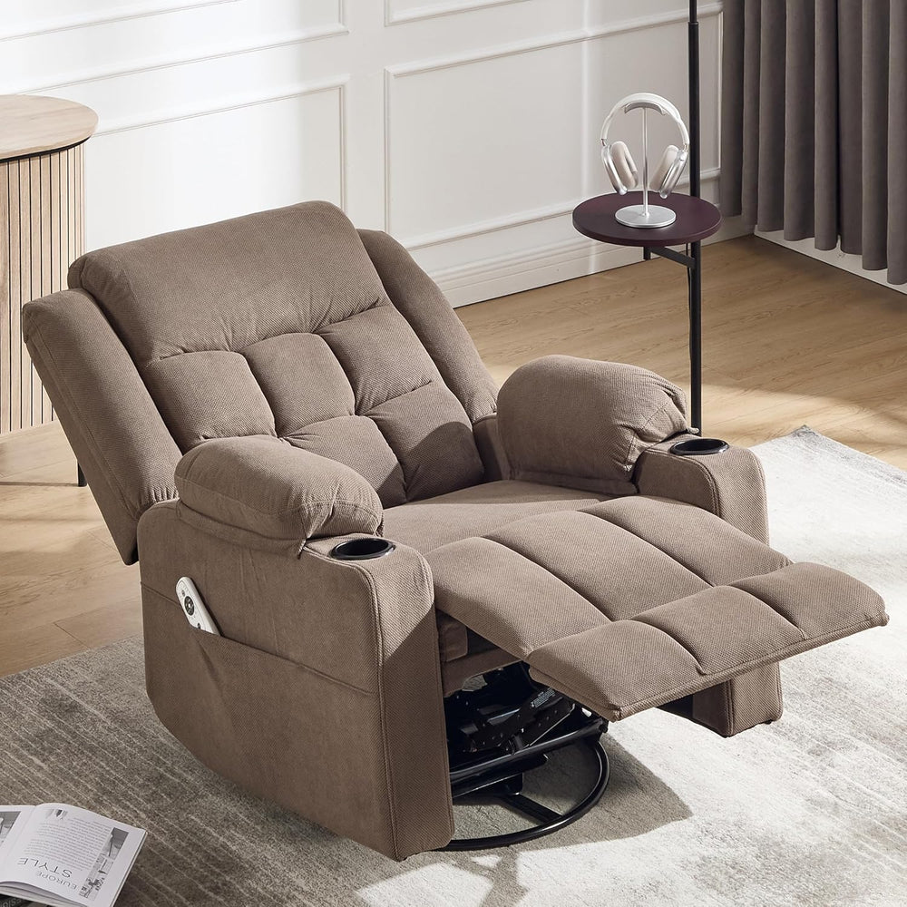 Ketaiyou Rocker Swivel Recliner Chair for Adults, Overstuffed Manual Recliner...