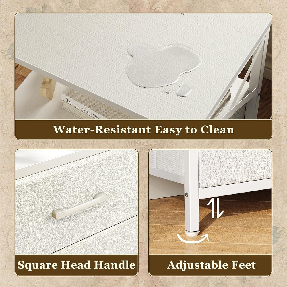 Huuger Night Stand with Charger Station, USB-C Port, End Table