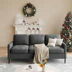 STHOUYN 72" W 3 Seater Couch with 2 USB, Comfy Grey Couch with 2 Pockets, Living Room Sofas with Reinforced Steel Frame, Cheap Sofas for Small Spaces, Dorm, Bedroom