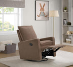 Oxford Baby Uptown Upholstered Glider Recliner Rocking Chair 360° Swivel for Nursery and Living Room - Teddy Brown
