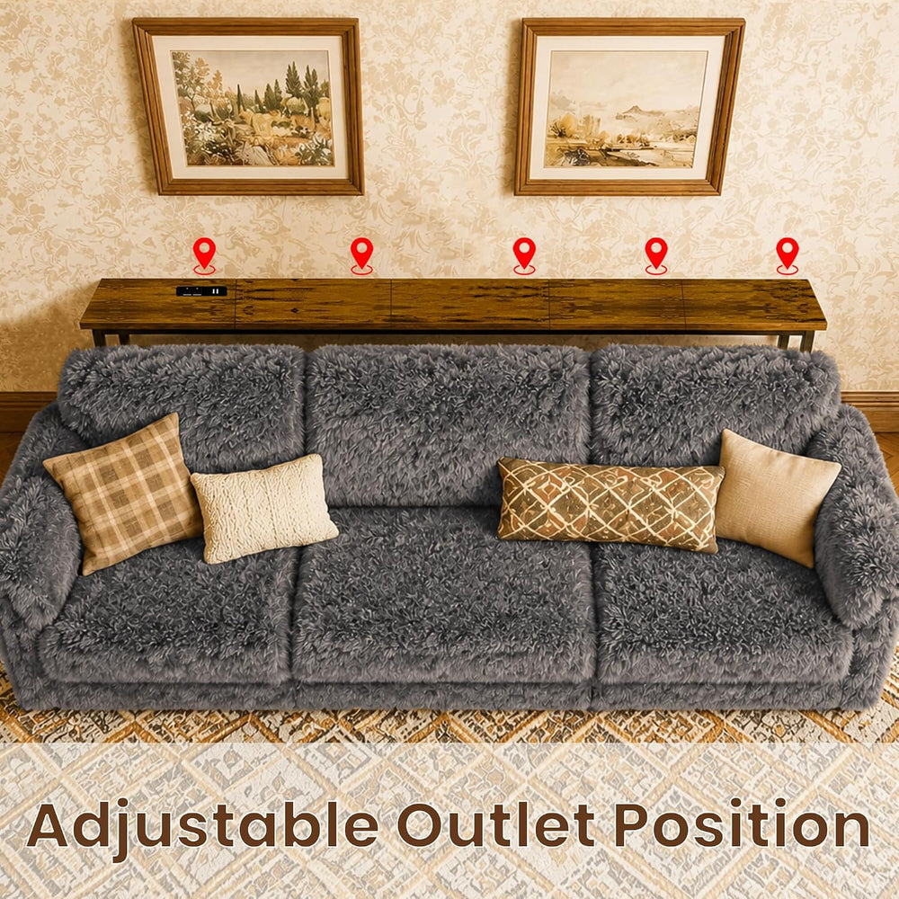 GRLEAF 78 Inch Narrow Sofa Table with Power Outlet, Extra Long Console Table ...
