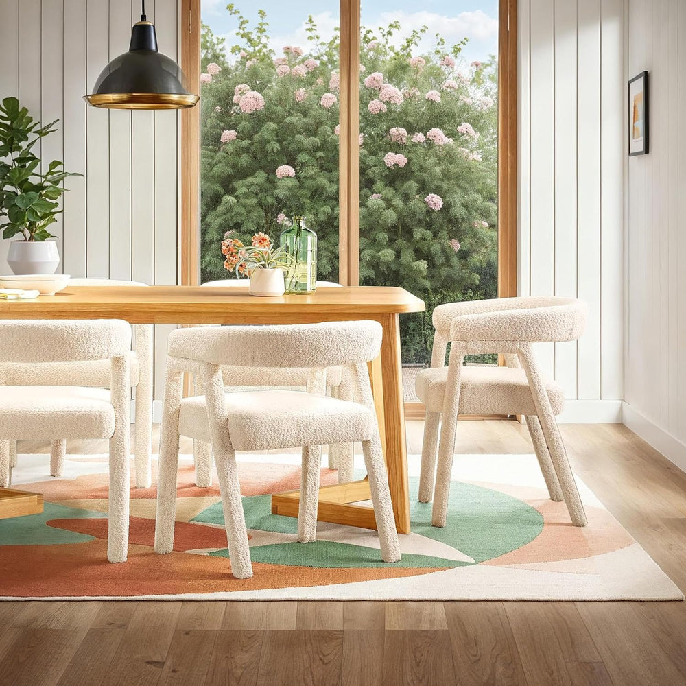 Walker Edison Ezra Modern Solid Wood Rounded Back Dining Chair - Natural (Set...