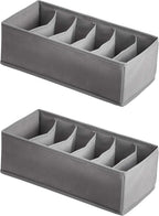 Amazon Basics Underwear Dresser Drawer Organizers, Pack of 2, Gray