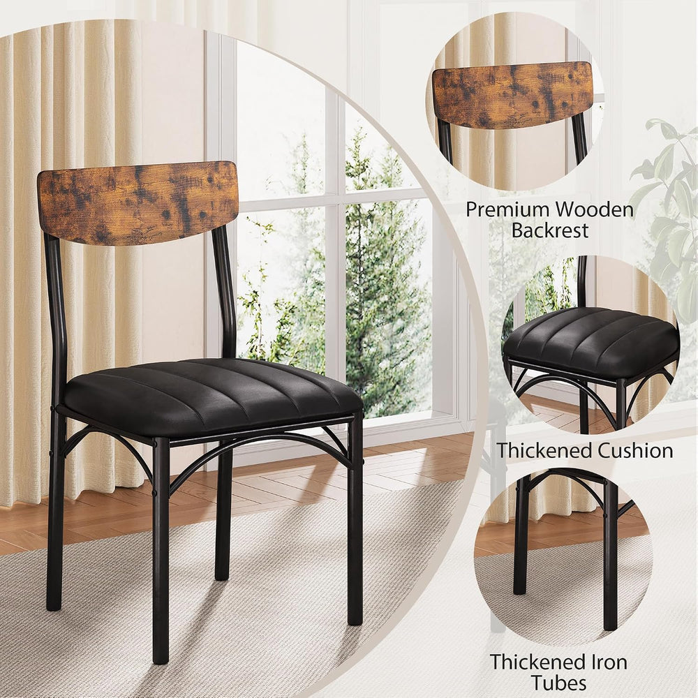 Dining Table Set for 4,Kitchen Table and Chairs for 4, Round Dining Room Tabl...