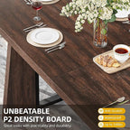 DWVO Rectangle Dining Table for 6-8 People 70.86 Inch Large Dining Room Table Wooden Dinner Tables with Heavy Duty Legs for Kitchen Apartment Restaurant Walnut