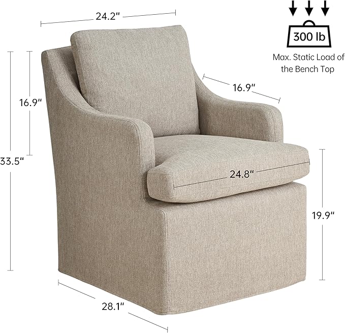 VKNOW Upholstered Dining Chairs Set of 2, Modern Kitchen Chairs Dinner Chairs with 4 Casters, Chenille Armchair for Bedroom Reading Room Living Room, Brown