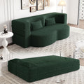 78" Convertible Folding Sofa Bed, 2-in-1 Full Size Floor Boneless Couch Bed, Loveseat sleeper Couch , Teddy Floor Sofa, Memory Foam Sleeper SofaBed, Small couches for small spaces, No Assembly (Green)