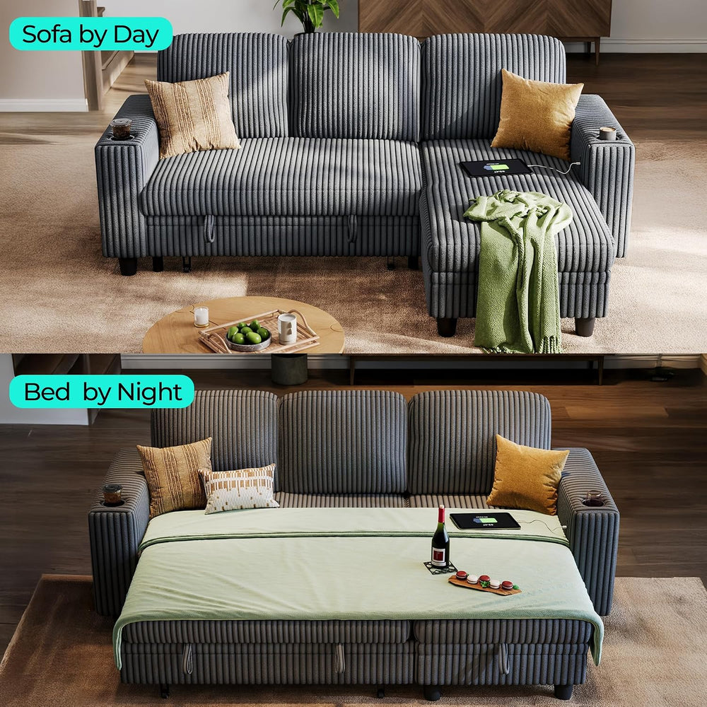 LINSY HOME Sectional Couches for Living Room, 81" L Shape 3 Seats, Grey ...