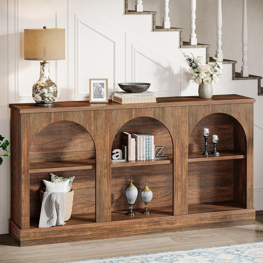 Tribesigns Farmhouse Console Table, 63-Inch Long 3 Tier Entryway Table with S...