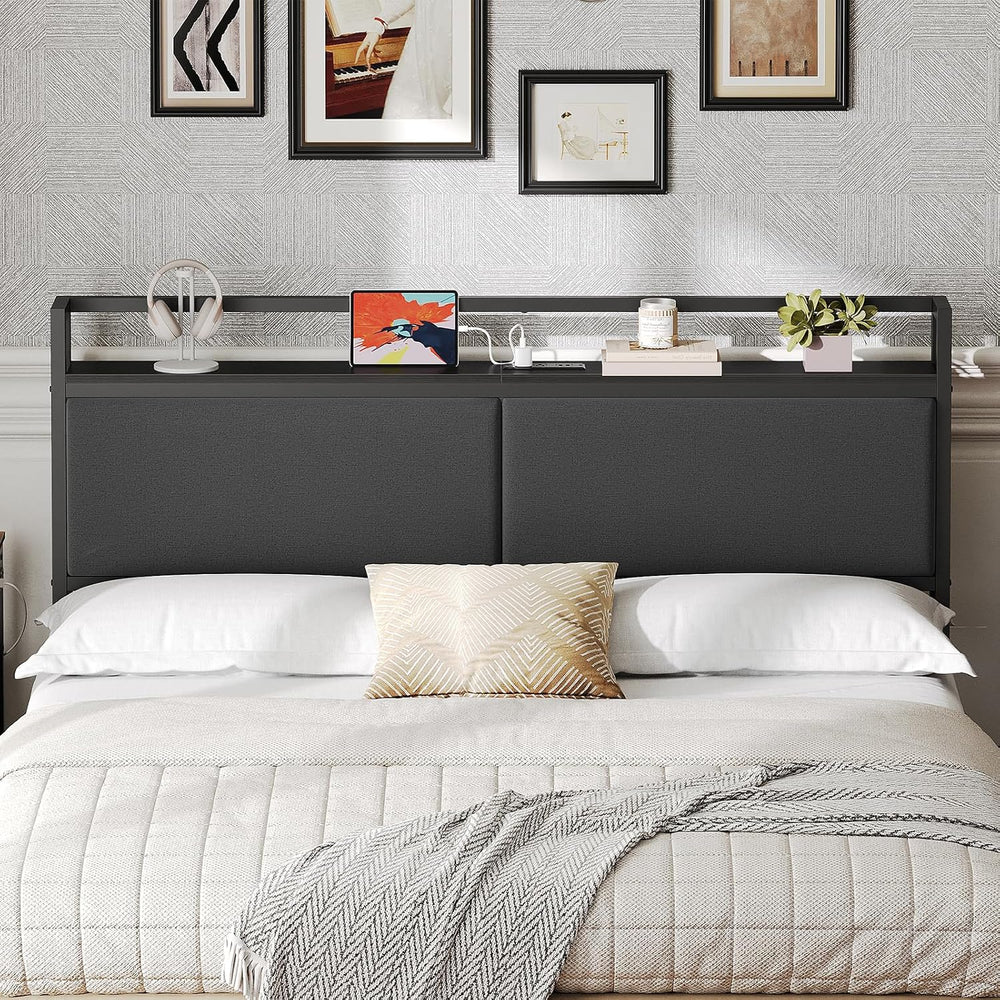 YATINEY Queen Size Headboard Only, Head Board with Sliding Charging Station, ...
