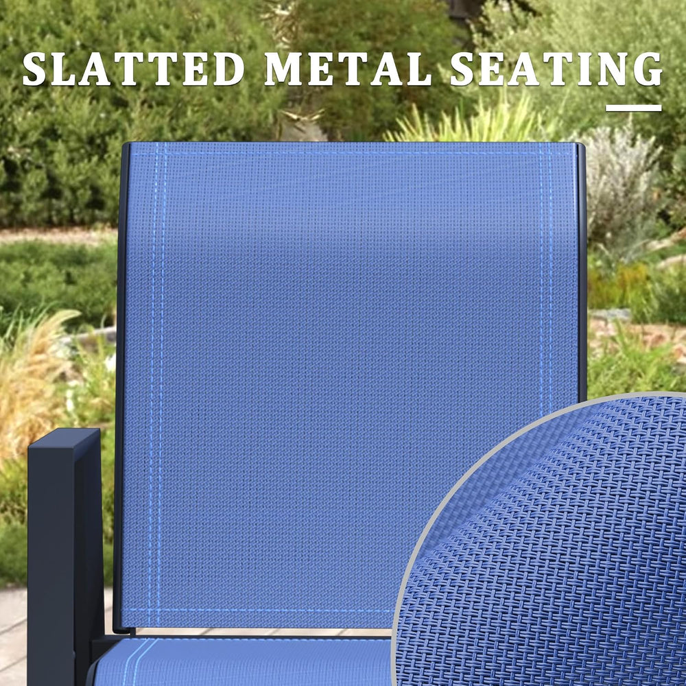Outdoor Bar Stools Set of 2, 44'' Patio Bar Chairs with Textile High ...
