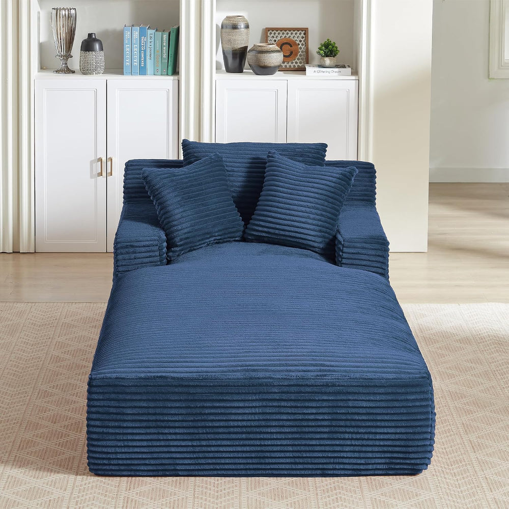Tmsan Oversized Chaise Lounge Chair Indoor, 78.7" Extra Deep Floor Cordu...