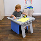 Children's Factory Edutray Desk Attachment for Cube Chair – Toddler Study Surface for Homeschool, Classroom, Space-Saving, Durable, Easy-Clean Plastic, Gray