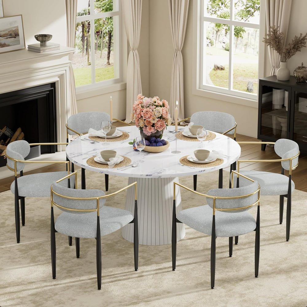Baysitone Dining Chairs Set of 6 Mid-Century Modern Upholstered Boucle Dining...