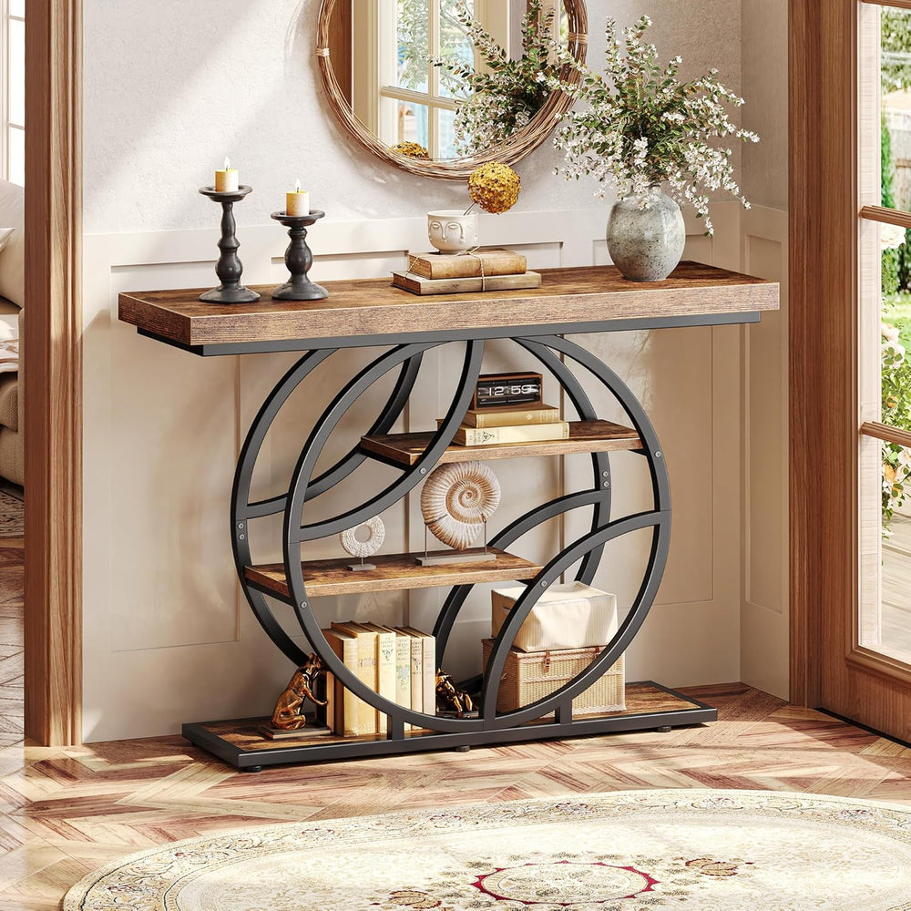 Huuger 41.3 Inch Entryway Table with Artistic Curved Metal Frame,Sofa Table |...