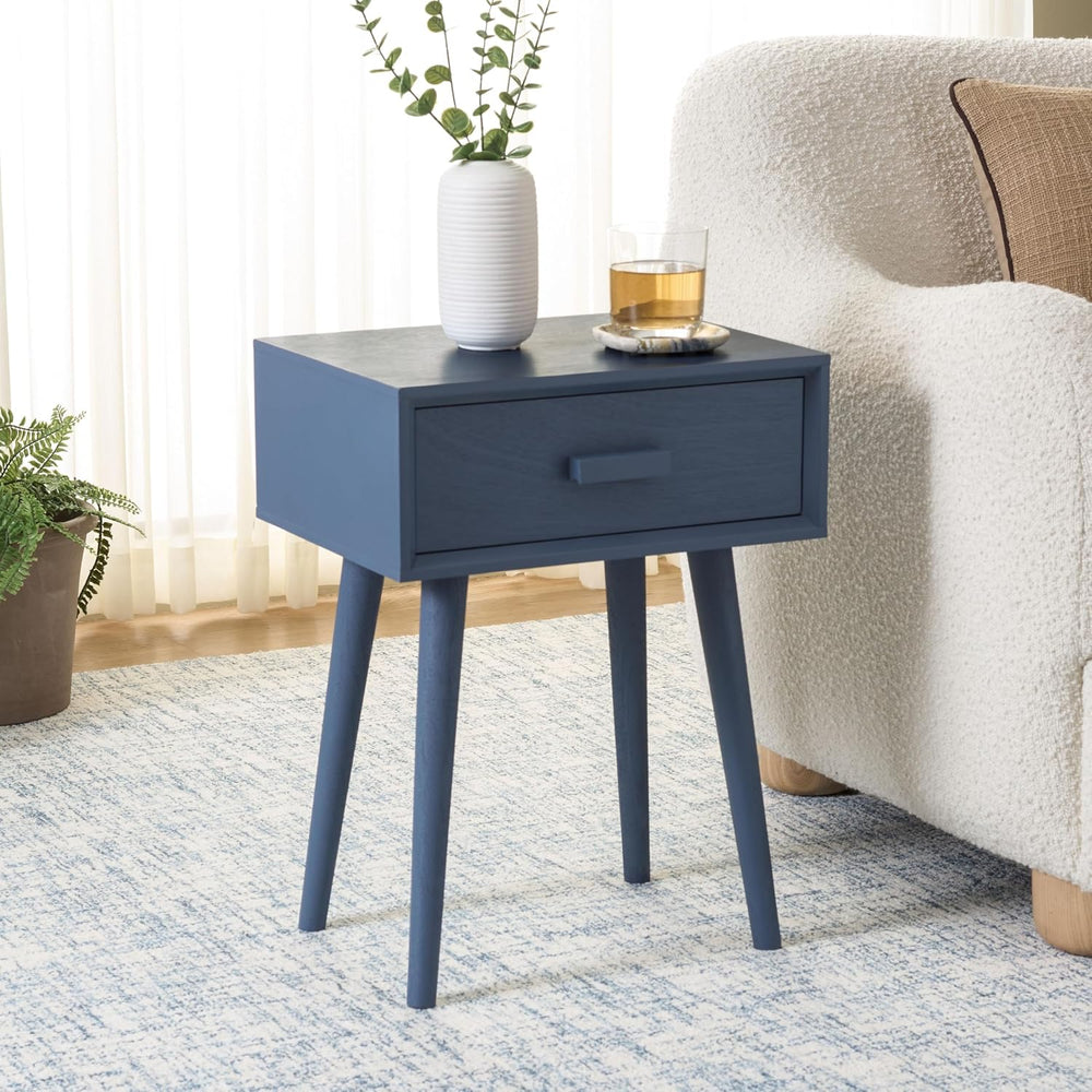 SAFAVIEH Home Collection - Lyle Blue Accent Table, 1 Drawer, Mid-Century Mode...