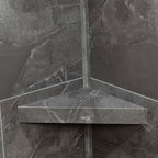 Palisade Vinyl Waterproof Corner Shower Shelf in Cracked Slate/Urban Quarry