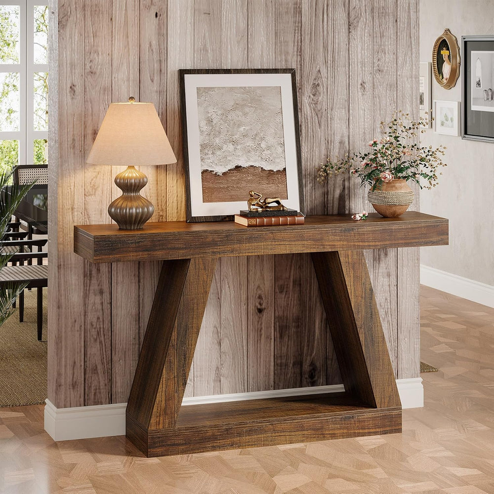 Tribesigns Farmhouse Console Table, 55-Inch Rustic Sofa Table with Storage, I...