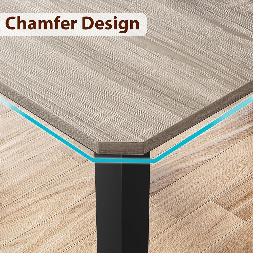 IDEALHOUSE 78.7" Long Rectangle Dining Table for 6-8 People, Industrial ...