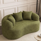 69" Curved Loveseat Sofa for Living Room, Modern Chenille Love Seat Cloud Couch, Luxury Plush Extra Deep Oversized Sofa for Small Spaces, Bedroom, Apartment‌, No Assembly Required, Green