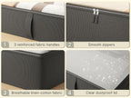 2-Pack Under Bed Storage, 6 Inches Tall Closet Organizers and Storage Bins with Sturdy Sidewalls/Bottom/4 Handles, Black