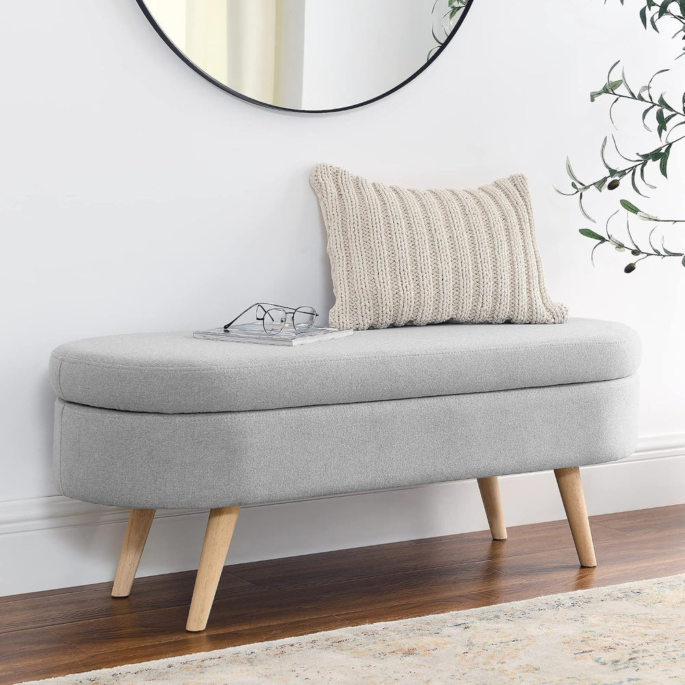Storage Bench, 43" Storage Ottoman Bench for Bedroom, Upholstered Entryw...