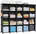 HOMIDEC 20 Black Cube Storage Organizer, Modular Storage Shelf with Hammer, Cubes Storage Bin Cabinet Closet Bookshelf for Living Room, Bedroom, Office, Each Cube Size 11.8 x 11.8 inch