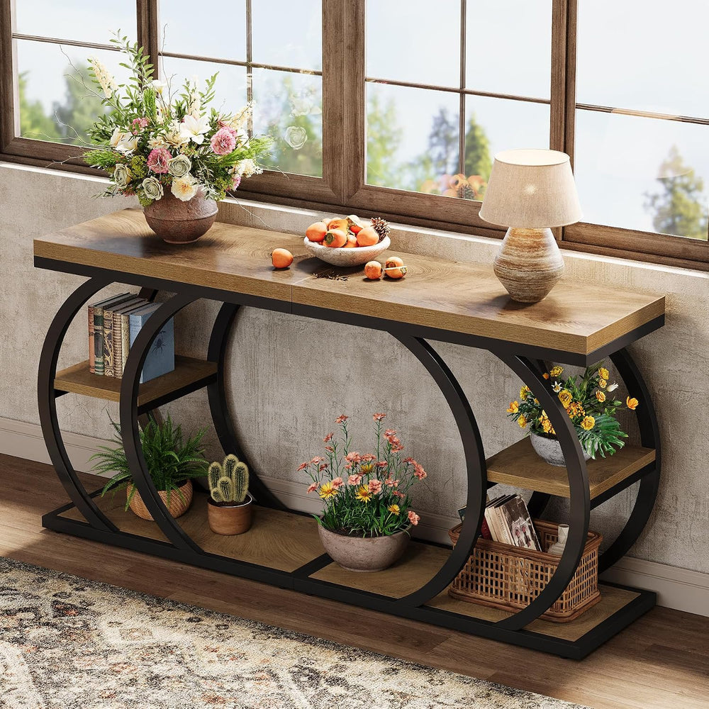 Tribesigns End Table for Living Room, 3-Tier Narrow Wood Couch C-Shaped Side ...