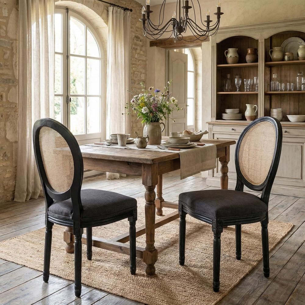Farmhouse Dining Chairs Set of 2, French Country Dining Room Chairs