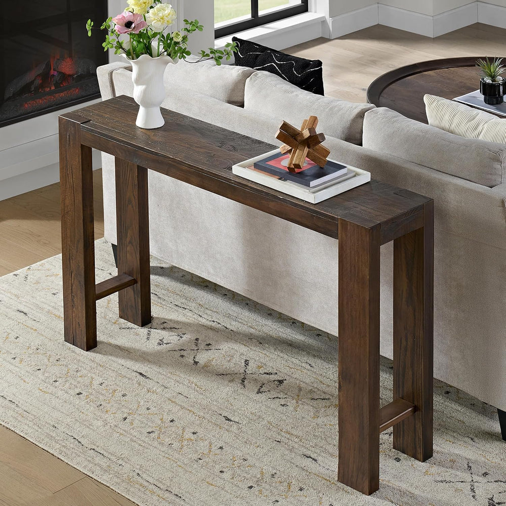 Alaterre Furniture Classic Solid Wood Console Table - 56 Inch Modern Farmhous...