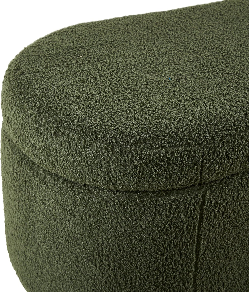 Bailey Boucle-Style Curved Storage Accent Bench