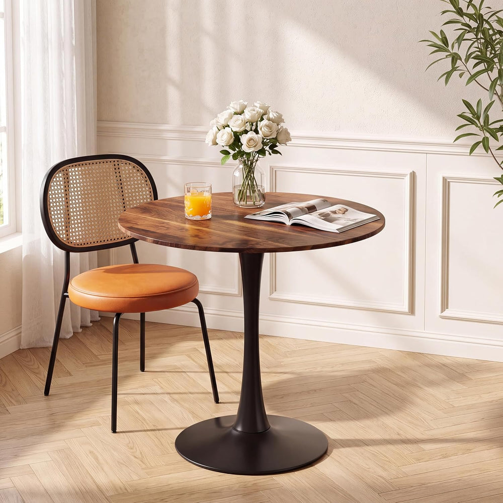 31.5 Inch Round Dining Table,Mid-Century Tulip Table with Metal Pedestal Base...