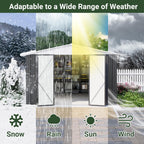 10x12 FT Outdoor Storage Shed, Garden Shed with Updated Frame Structure and Lockable Doors, Metal Tool Sheds for Backyard Garden Patio Lawn, White