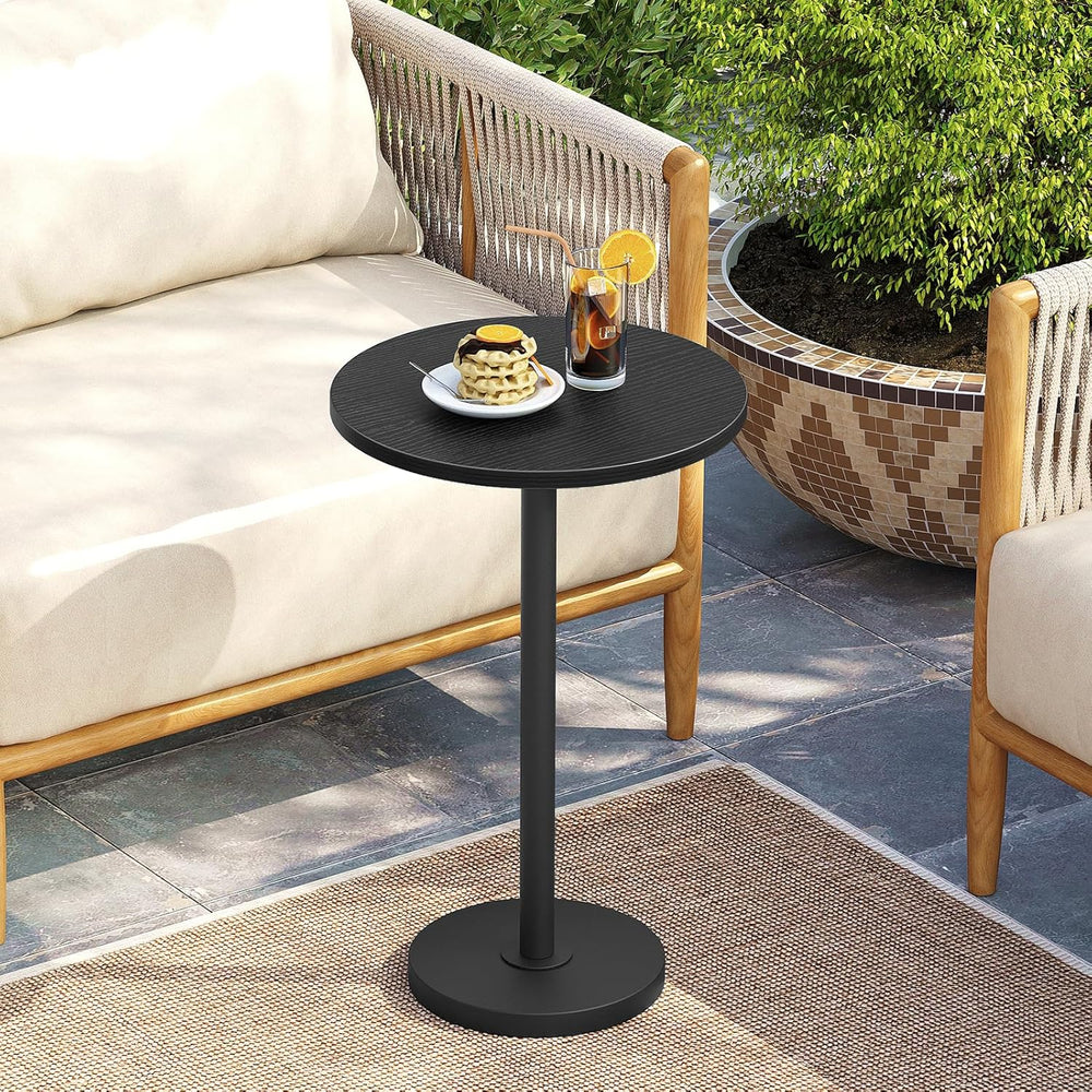 YATINEY Round Side Table, Small Drink Table, Pedestal Martini Table, End Tabl...