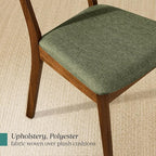 Best Choice Products Dining Chairs Set of 2, Mid-Century Modern Upholstered Wood, Armless w/Seat Cushion, Padded Backrest - Walnut/Moss Green