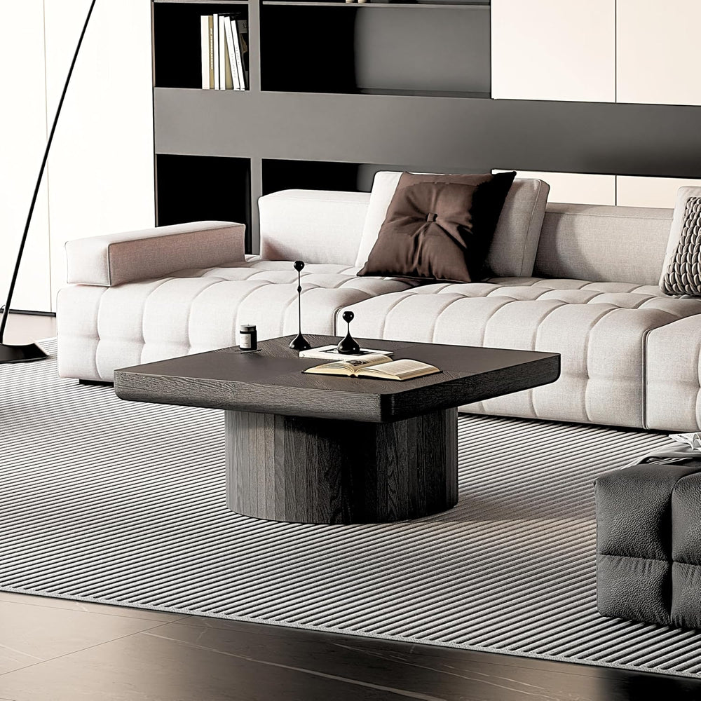 Nesting Coffee Table Set, 2 Piece, Square Parquet Wood Top | 2 Piece Set, Par...
