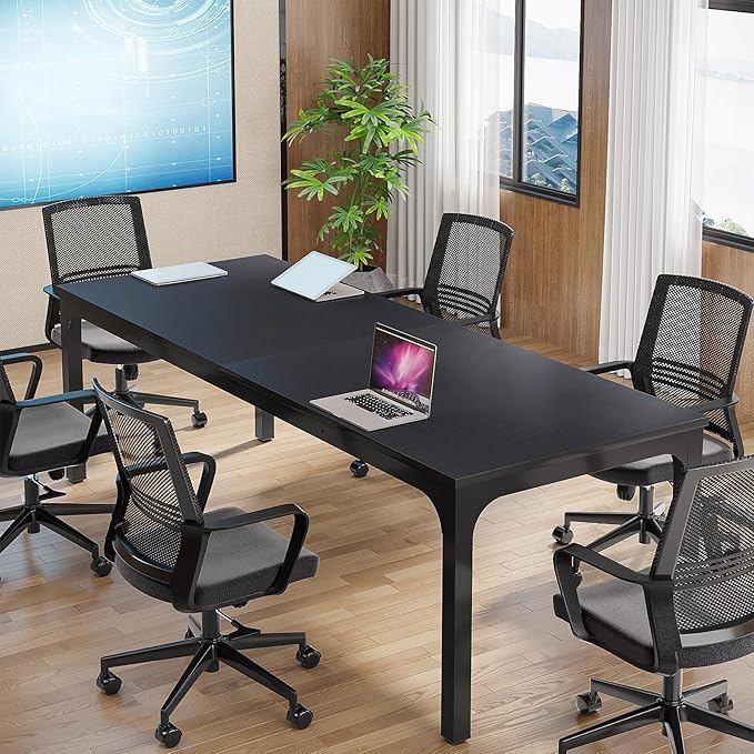 Tribesigns 6.5FT Conference Table, 78.7 Inche Rectangle Meeting Seminar Table, Large Business Tables for 6-8 People (Only Table)