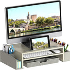 Simple Houseware Desk Monitor Stand Riser with Adjustable Organizer tray, Maple